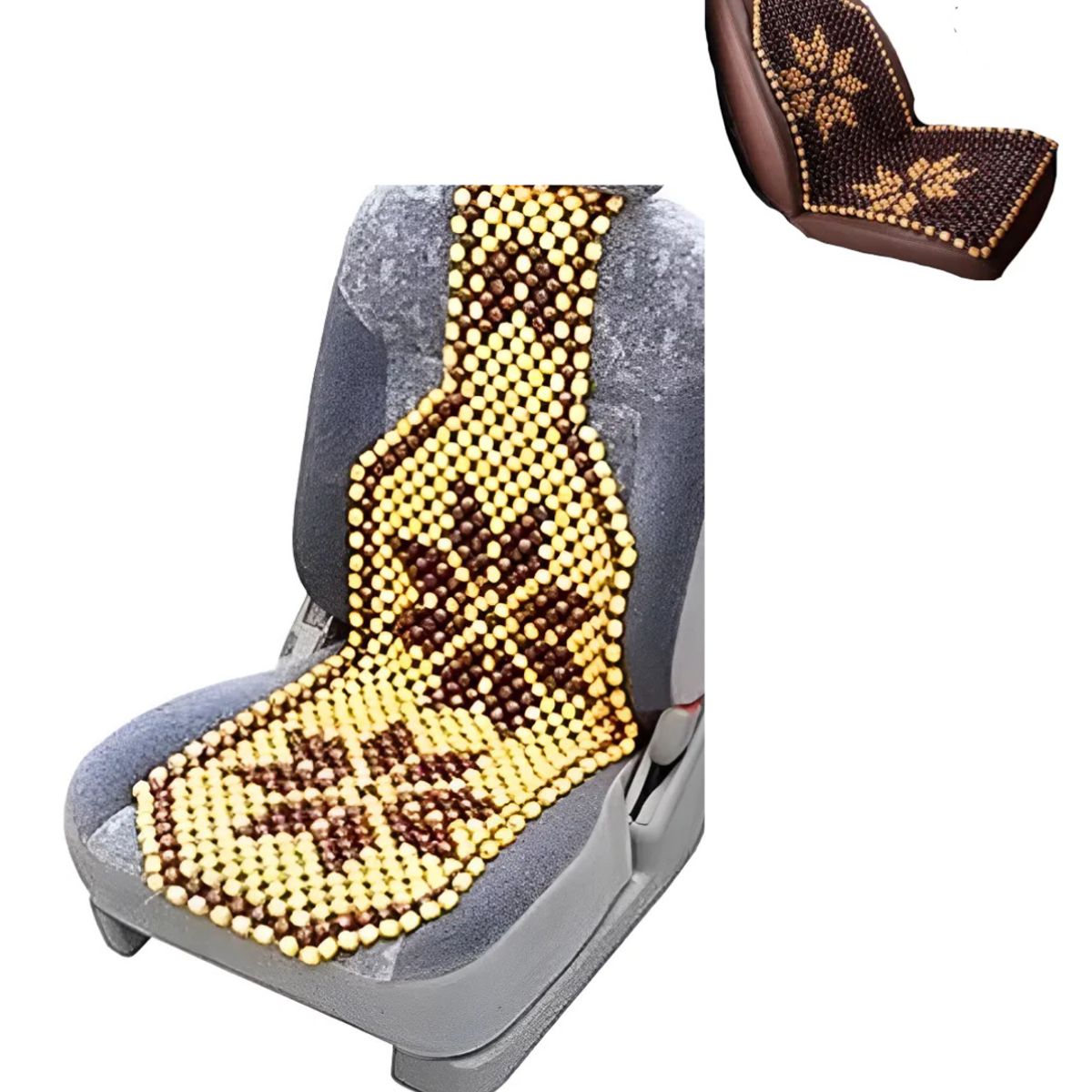 GENERICO - Respaldo Asiento Bolas Madera De Bambú Silla Autos Camiones