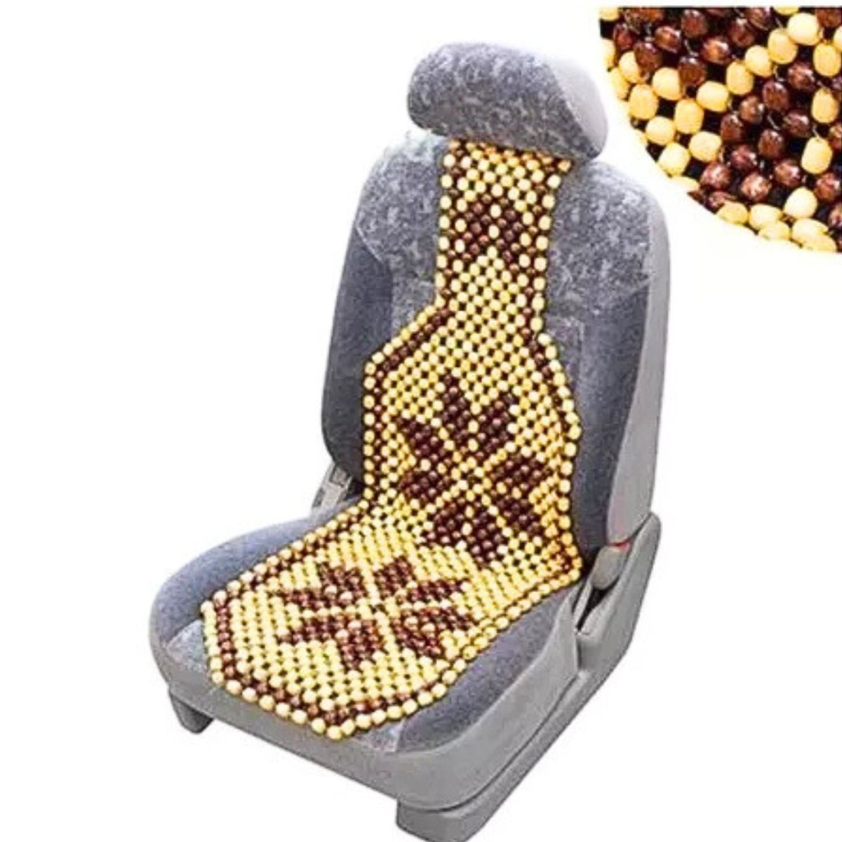 GENERICO - Respaldo Asiento Bolas Madera De Bambú Silla Autos Camiones