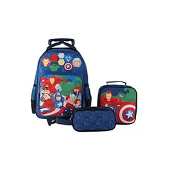 GENERICO - SET ESCOLAR DE MOCHILA CON RUEDAS + ESTUCHE + LONCHERA A1