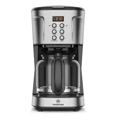 MADEMSA - Cafetera Eléctrica 1,5L Proglamable 900W MCM30 Acero Inoxidable