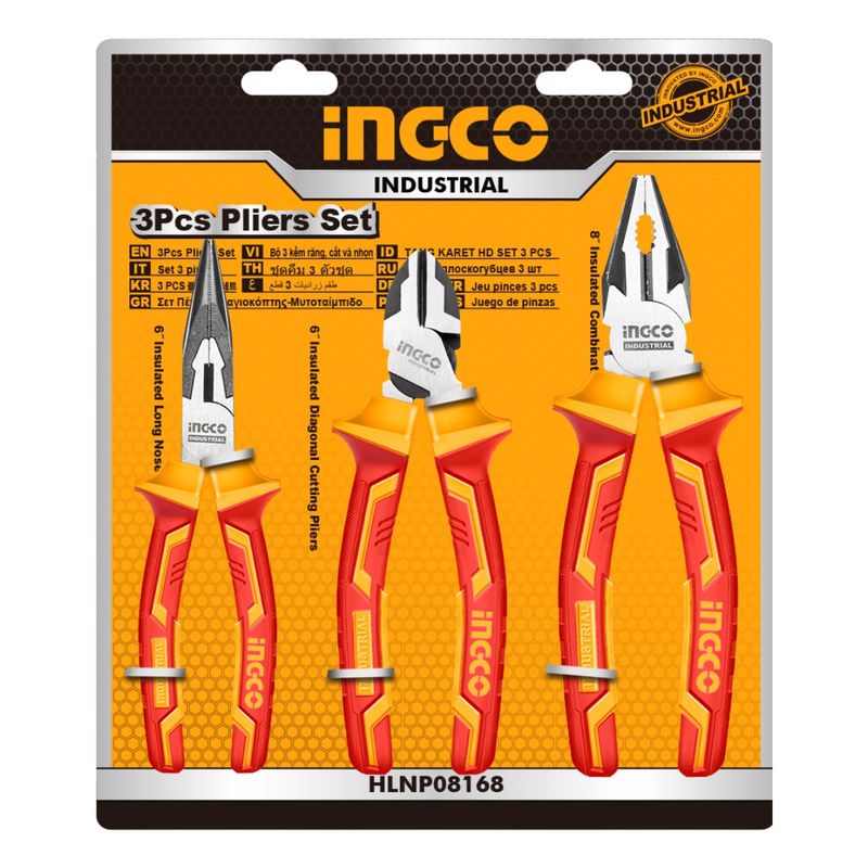INGCO - Set Alicates Industrial Aislado VDE 3 Piezas