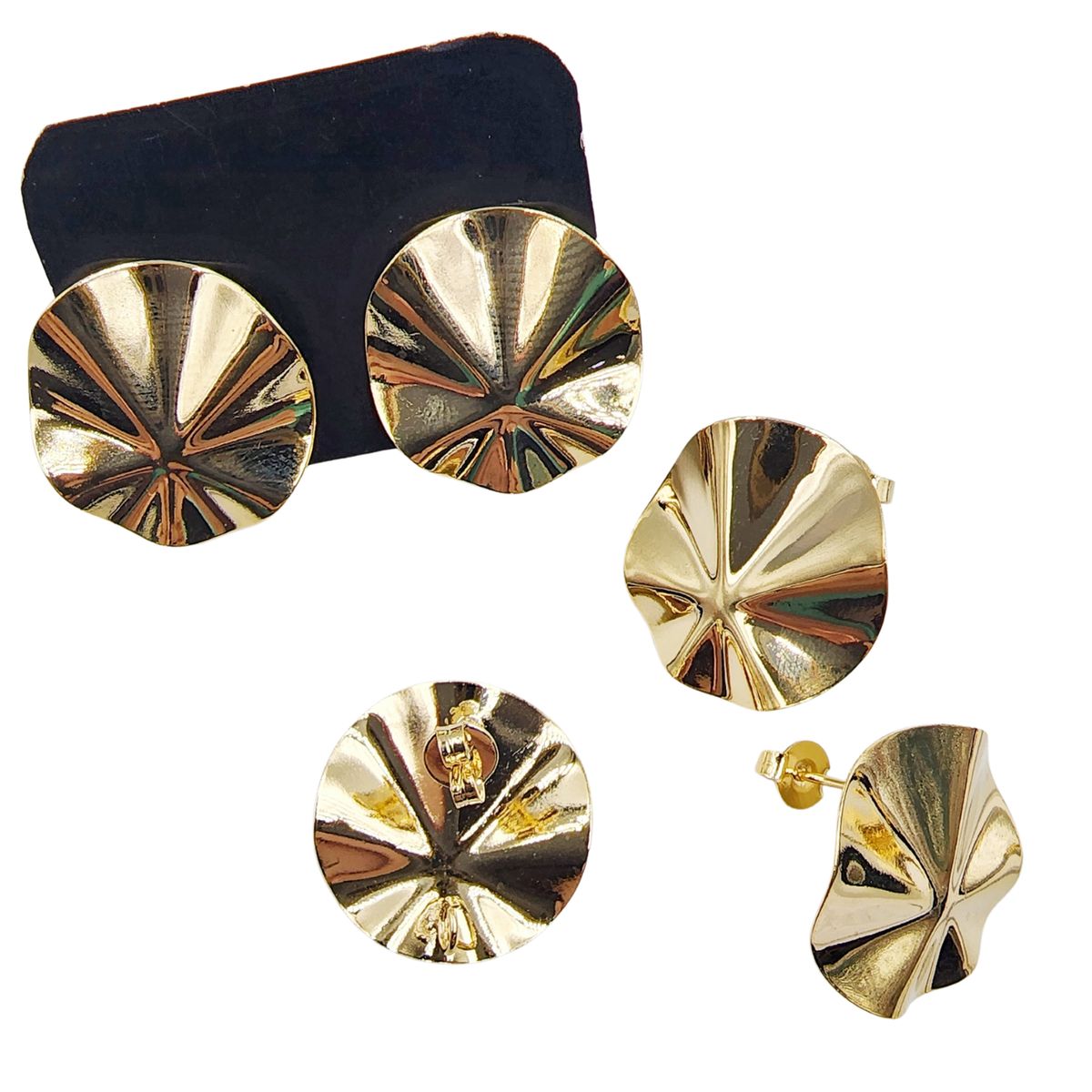 GENERICO - Set De 6 Pares De Bases De Aros Con Baño De Oro Modelos 8