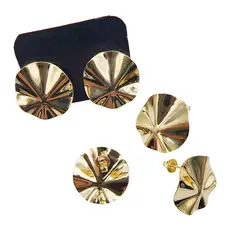 GENERICO - Set De 6 Pares De Bases De Aros Con Baño De Oro Modelos 8