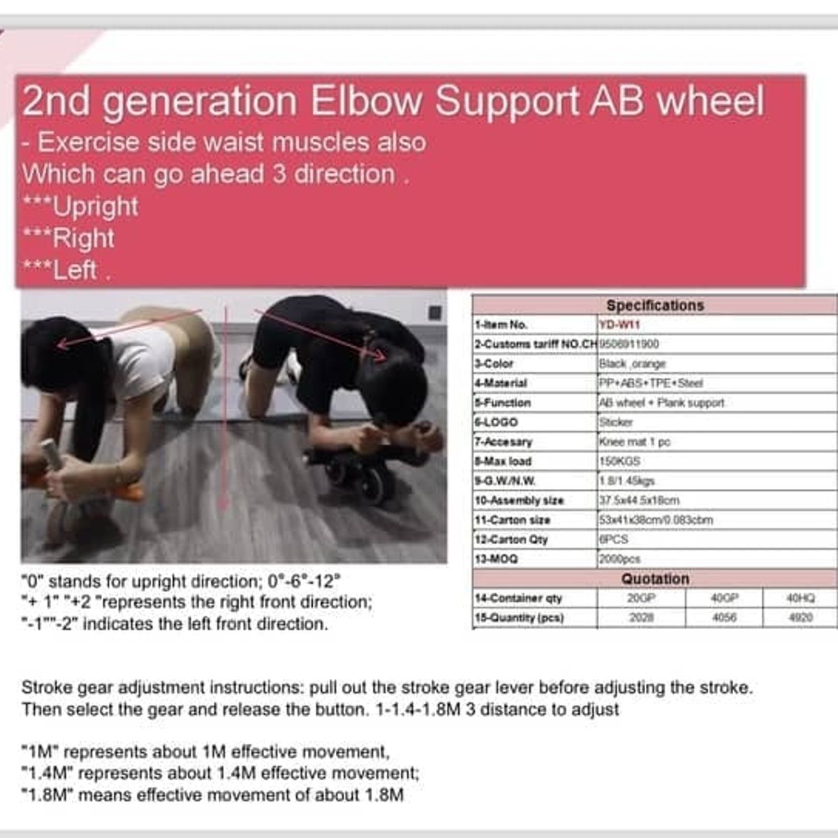 PLUSFIT - Rueda ABS Roller 3 direcciones con rebote contador digita