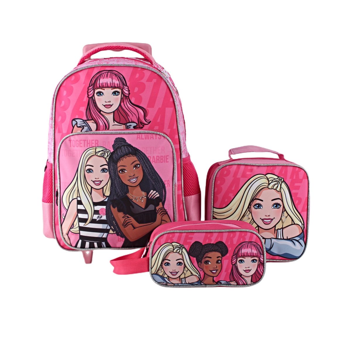 GENERICO - SET ESCOLAR DE MOCHILA CON RUEDAS + ESTUCHE + LONCHERA A2