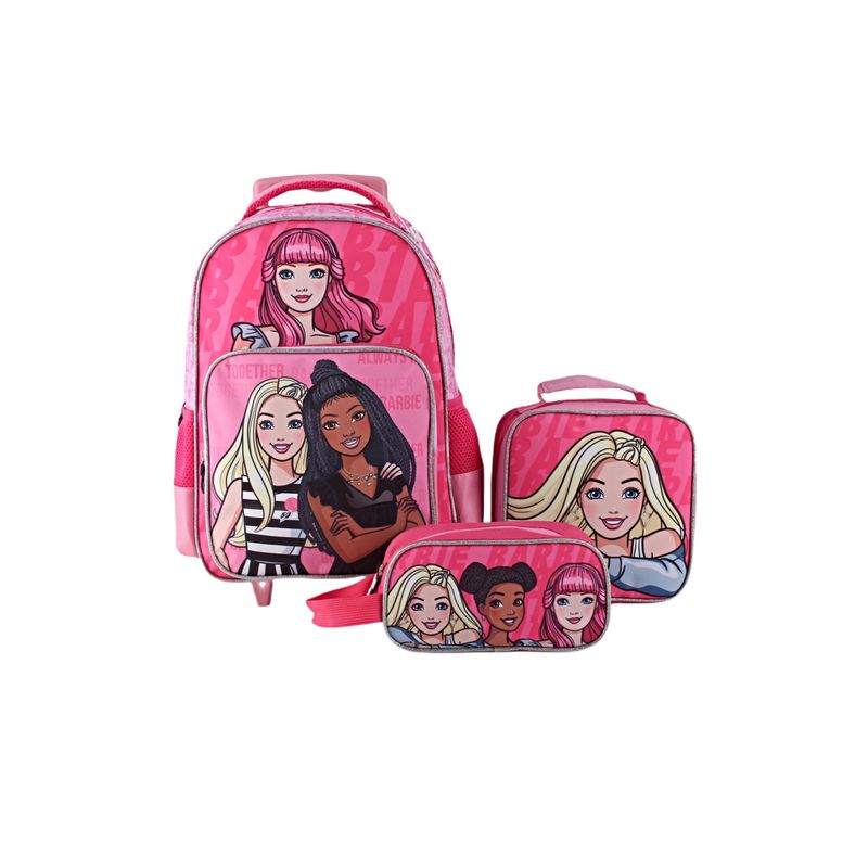 GENERICO - SET ESCOLAR DE MOCHILA CON RUEDAS + ESTUCHE + LONCHERA A2