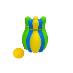 GENERICO - Juego Bowling 7 Piezas Pinos Azul Amarillo Verde