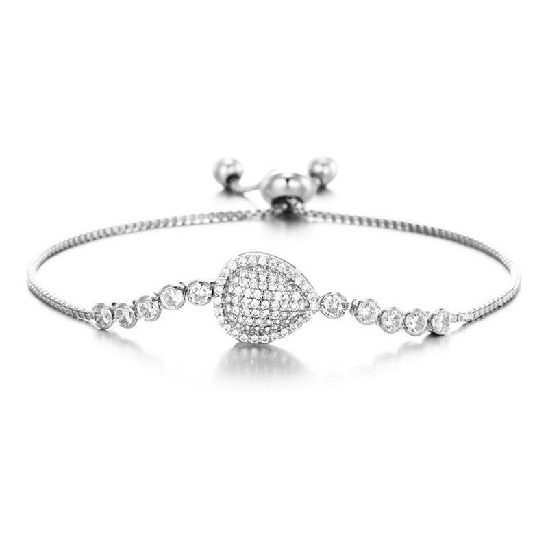 GENERICO - Brazalete Plata 925 Elegante Pulsera Gema Ovalo Brillantes