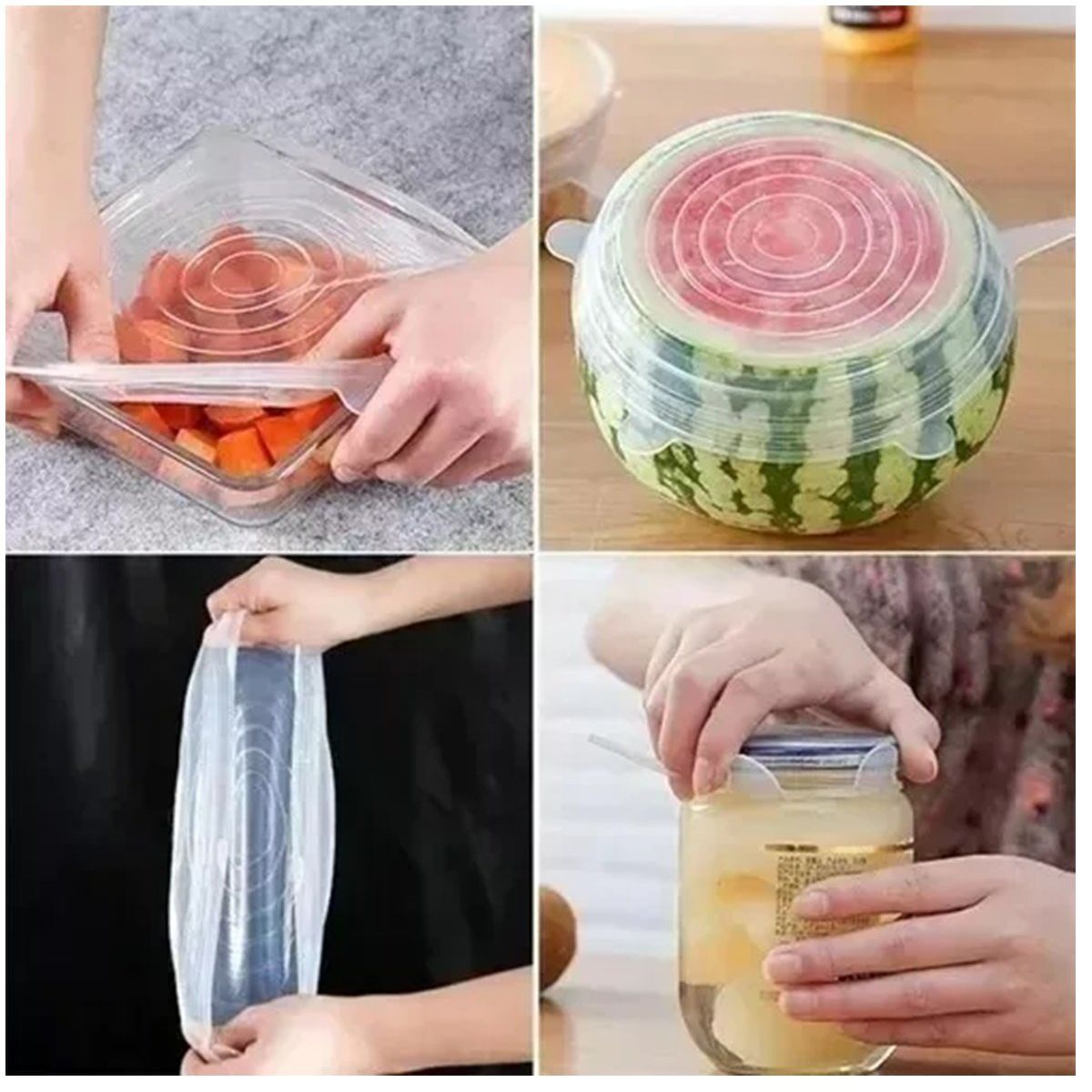 GENERICO - Tapas De Silicona Extensible Ajustable Adaptable Alimentos