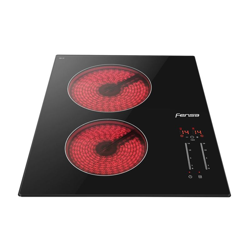 FENSA - Encimera Eléctrica 2 Platos Fensa Vitrocerámica FEV 2T Negra