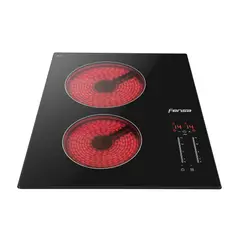 FENSA - Encimera Eléctrica 2 Platos Vitrocerámica FEV 2T Negra