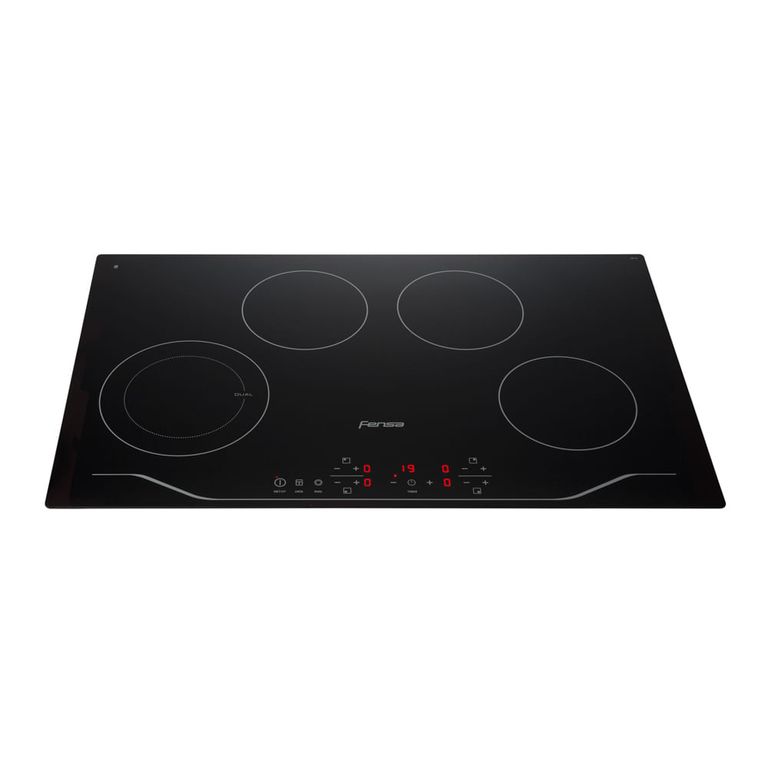 FENSA Encimera Eléctrica 4 Platos Vitrocerámica y Panel Touch FEV 4T Negra