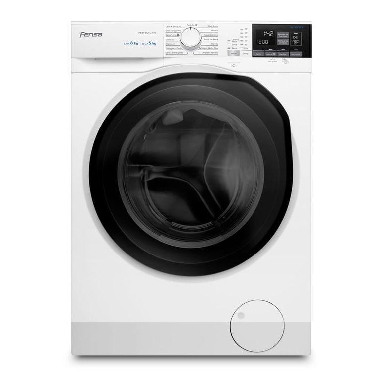 FENSA Lavadora Secadora 8Kg Carga Frontal Vapour Care y AutoSense 8WD Blanca