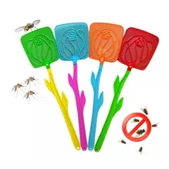 REYPLAST - Pack X4 Raqueta Mata Mosca Zancudo Insecto Plástico