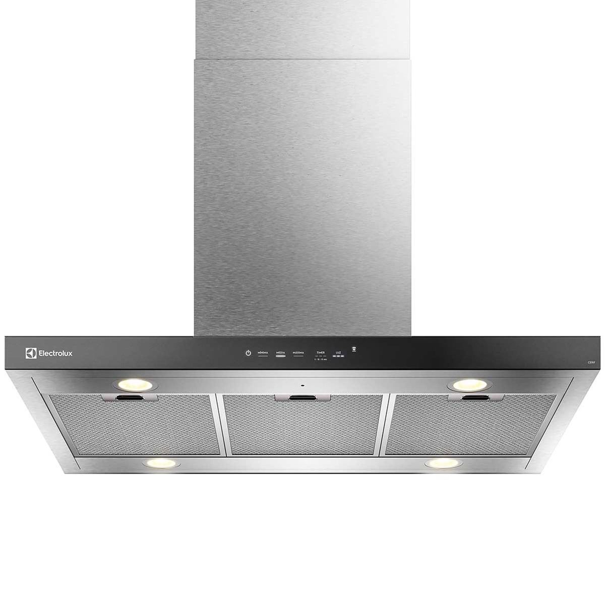 ELECTROLUX - Campana Cocina Extractora Electrolux Decorativa Isla 90cm Timer y Panel Touch CE9IF Inox