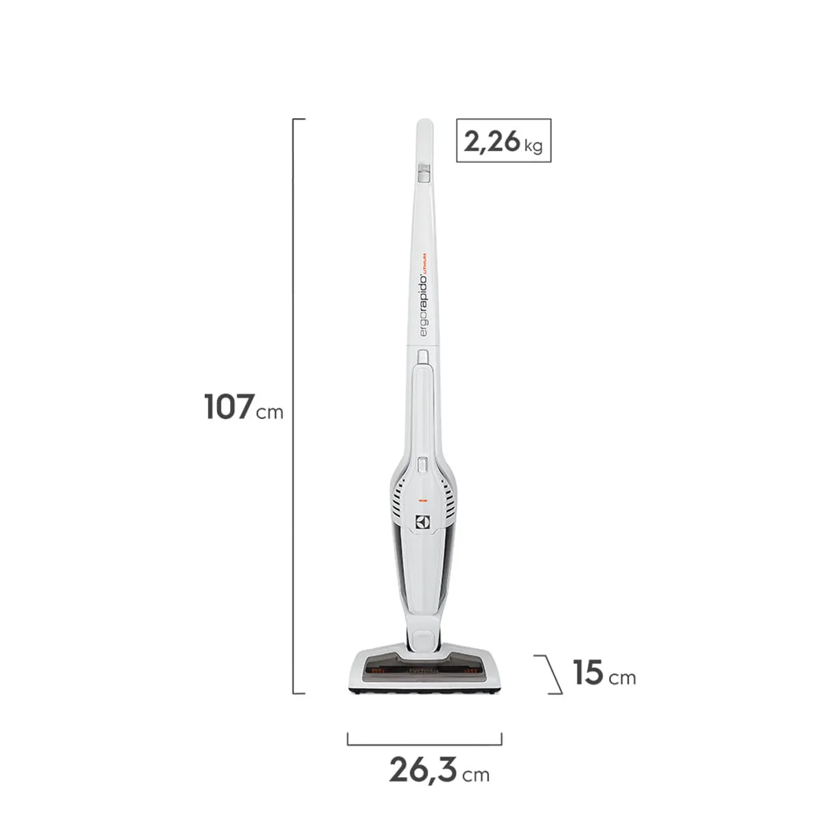 ELECTROLUX - Aspiradora Vertical Inalámbrica Electrolux Ergorapido Ciclónica 2 en 1 ERGO21 Blanco