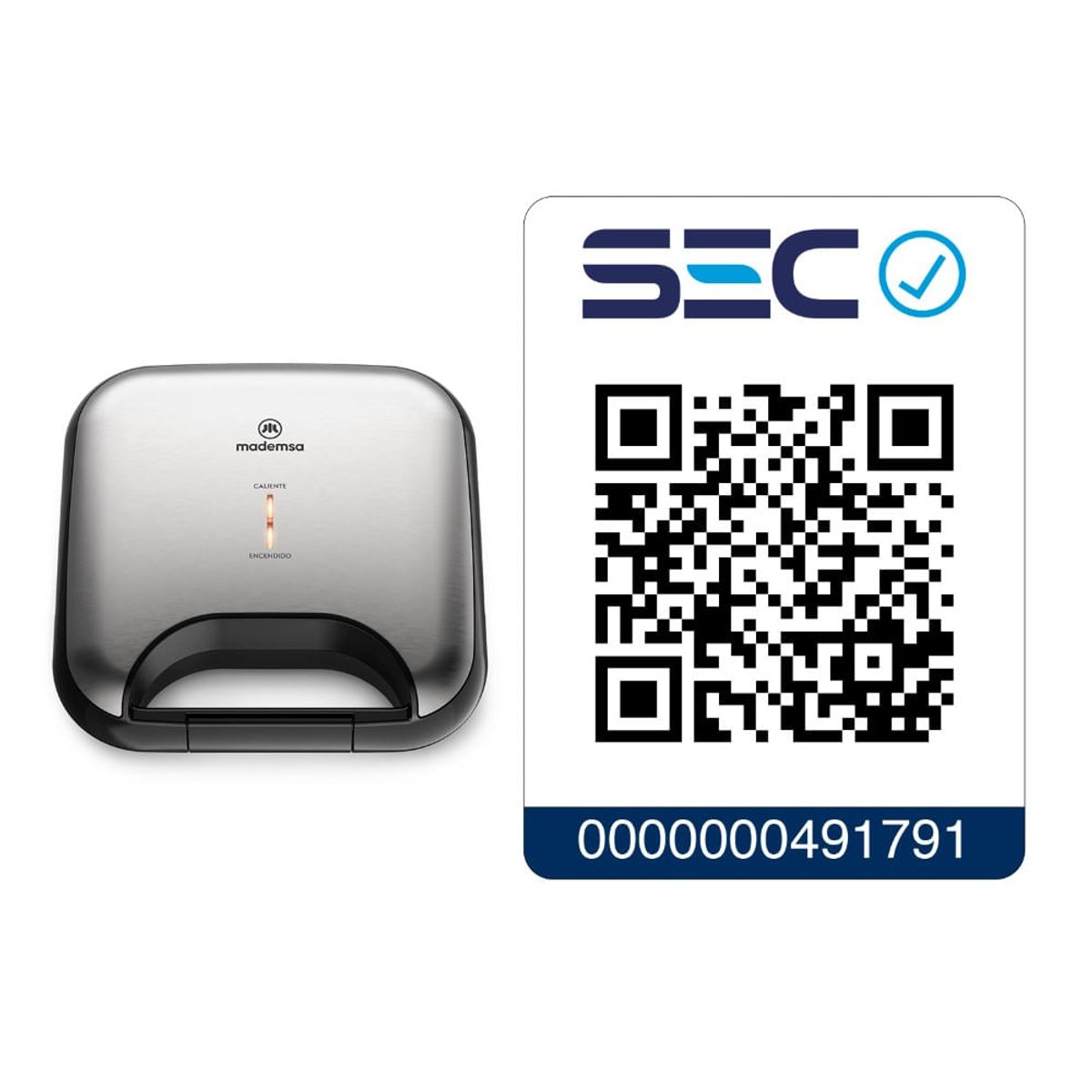 MADEMSA - Sandwichera Mademsa con Calentamiento Rápido MSG20 Acero Inoxidable