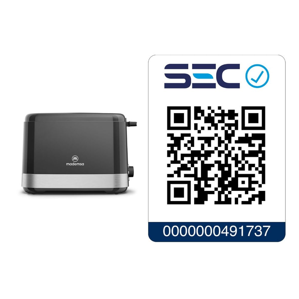 MADEMSA - Tostador Mademsa con 8 Niveles de Tostado y 3 Funciones 800W MTS10 Negro