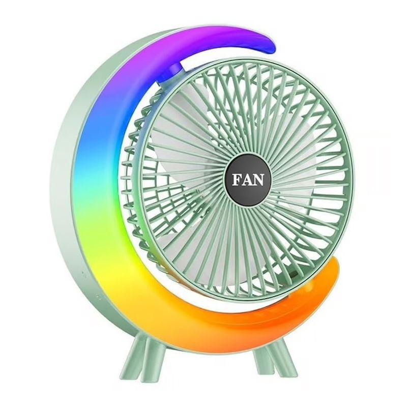 GENERICO - Ventilador De Mesa Recargable Usb 2 En 1 Luz Led