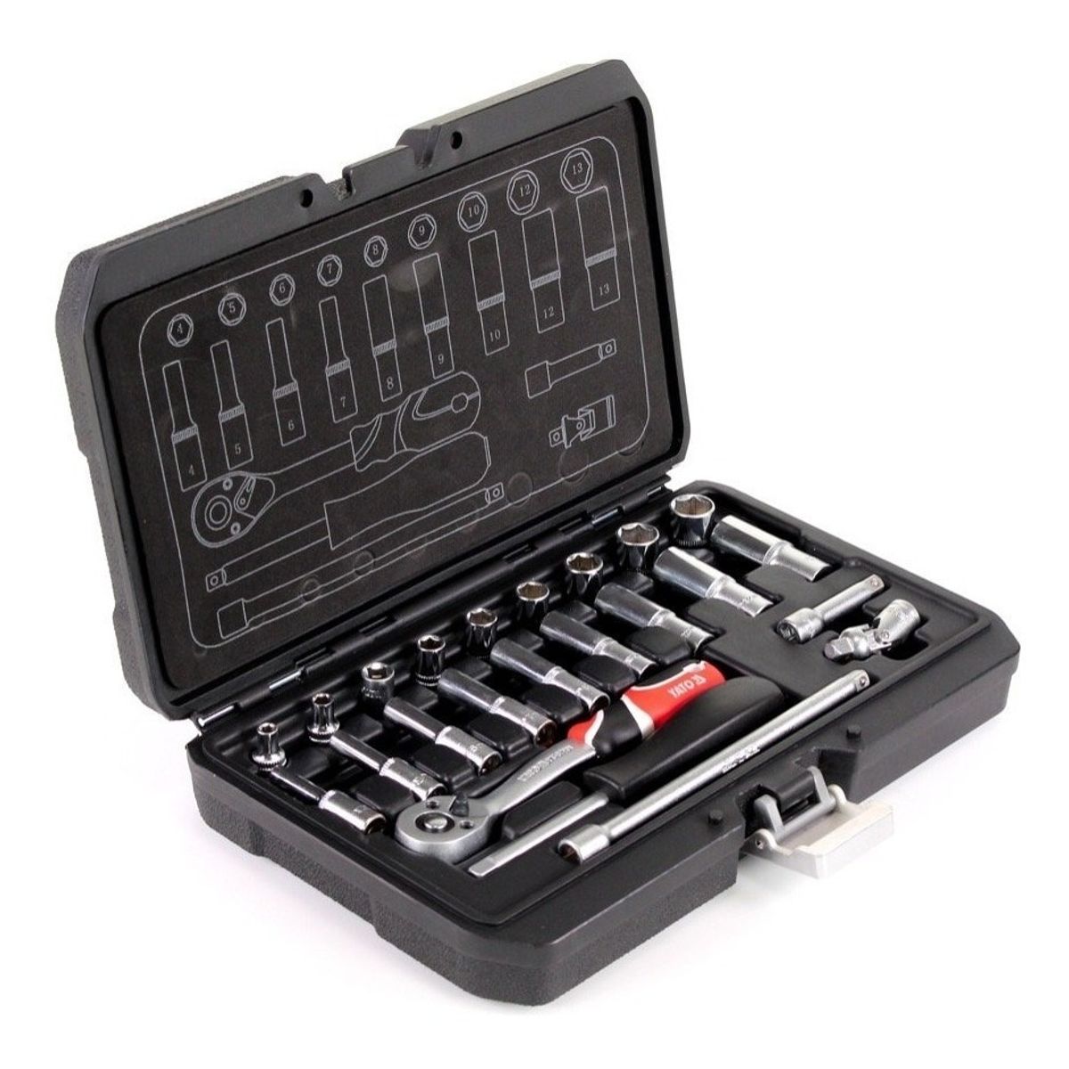 YATO - CAJA DE DADOS DE 14 CORTO Y LARGO