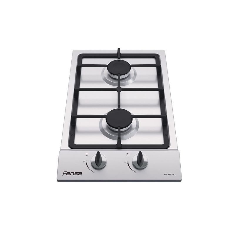 FENSA - Encimera a Gas 2 Platos Encendido Eléctrico FCE 2HF GL Inox