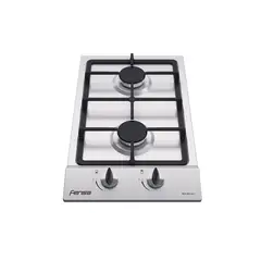 FENSA - Encimera a Gas 2 Platos Encendido Eléctrico FCE 2HF GL Inox