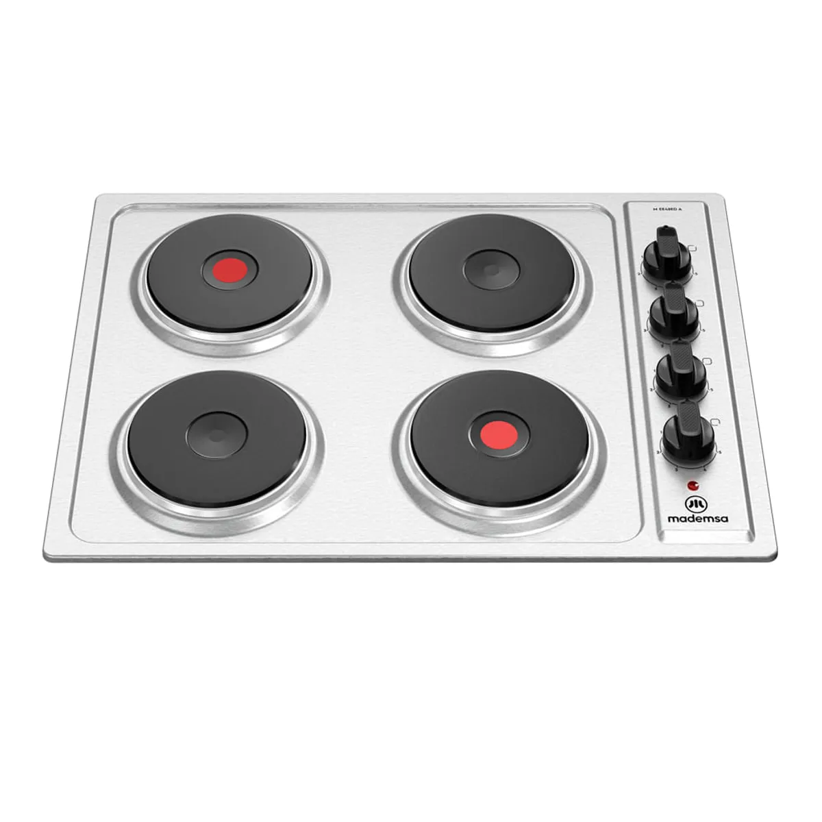 MADEMSA - Encimera Eléctrica 4 Platos Mademsa Luz Indicadora de Funcionamiento M EE48ED A Inox