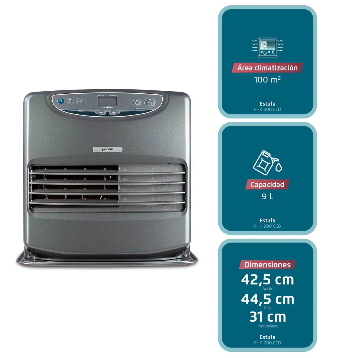 FENSA - Estufa Parafina Láser Fensa 9 Litros 4,65Kw Eco FHK 990