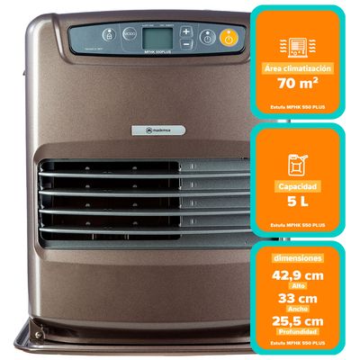 Imagen 2 del producto Estufa Parafina Láser 5 Litros 3,1Kw Panel Digital y Timer MFHK 550 Plus