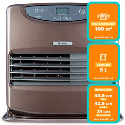 Imagen 2 del producto Estufa Parafina Láser 9 Litros 4,65Kw Panel Digital y Timer MFHK 590 Plus