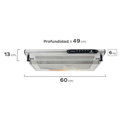 Imagen 2 del producto Campana de Cocina Extractora Retráctil 60cm Double Function M60 Inox