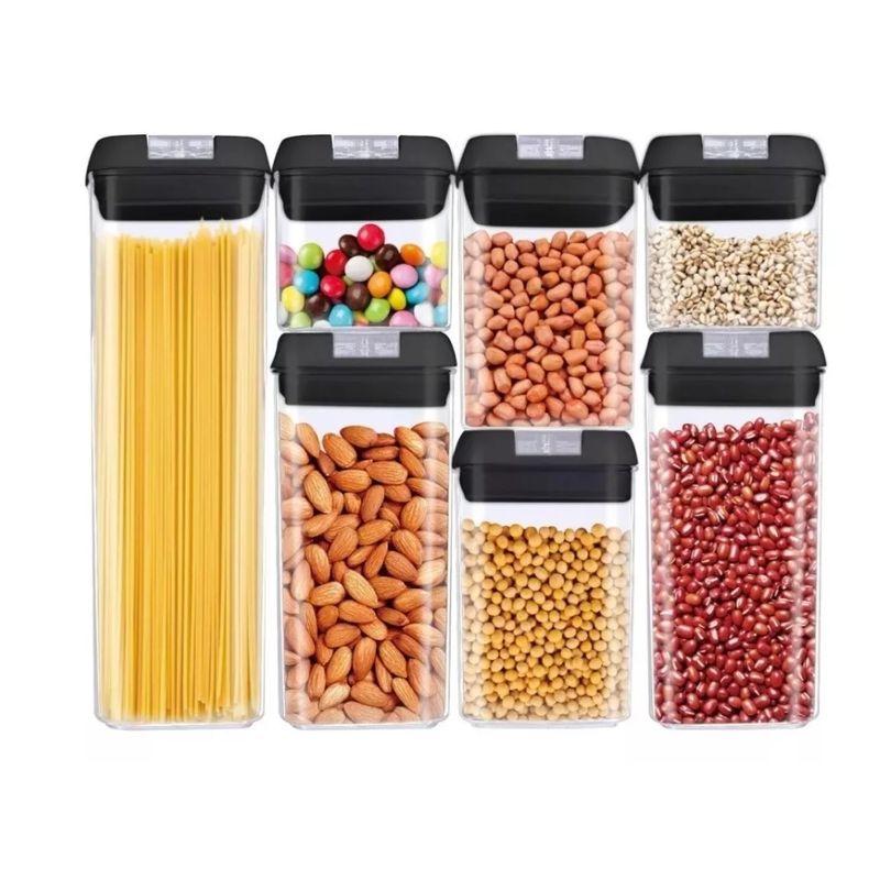 GENERICO - 7 Contenedores Alimentos Acrilicos Elegantes Cocina Despensa