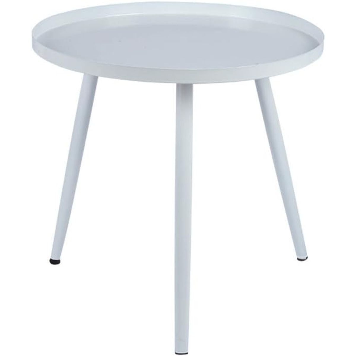 MOBOI - Mesa Lateral Auxiliar Centro Metalica Redonda 42x42x45cm Blanca