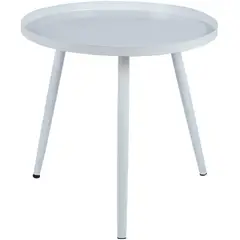MOBOI - Mesa Lateral Auxiliar Centro Metalica Redonda 42x42x45cm Blanca