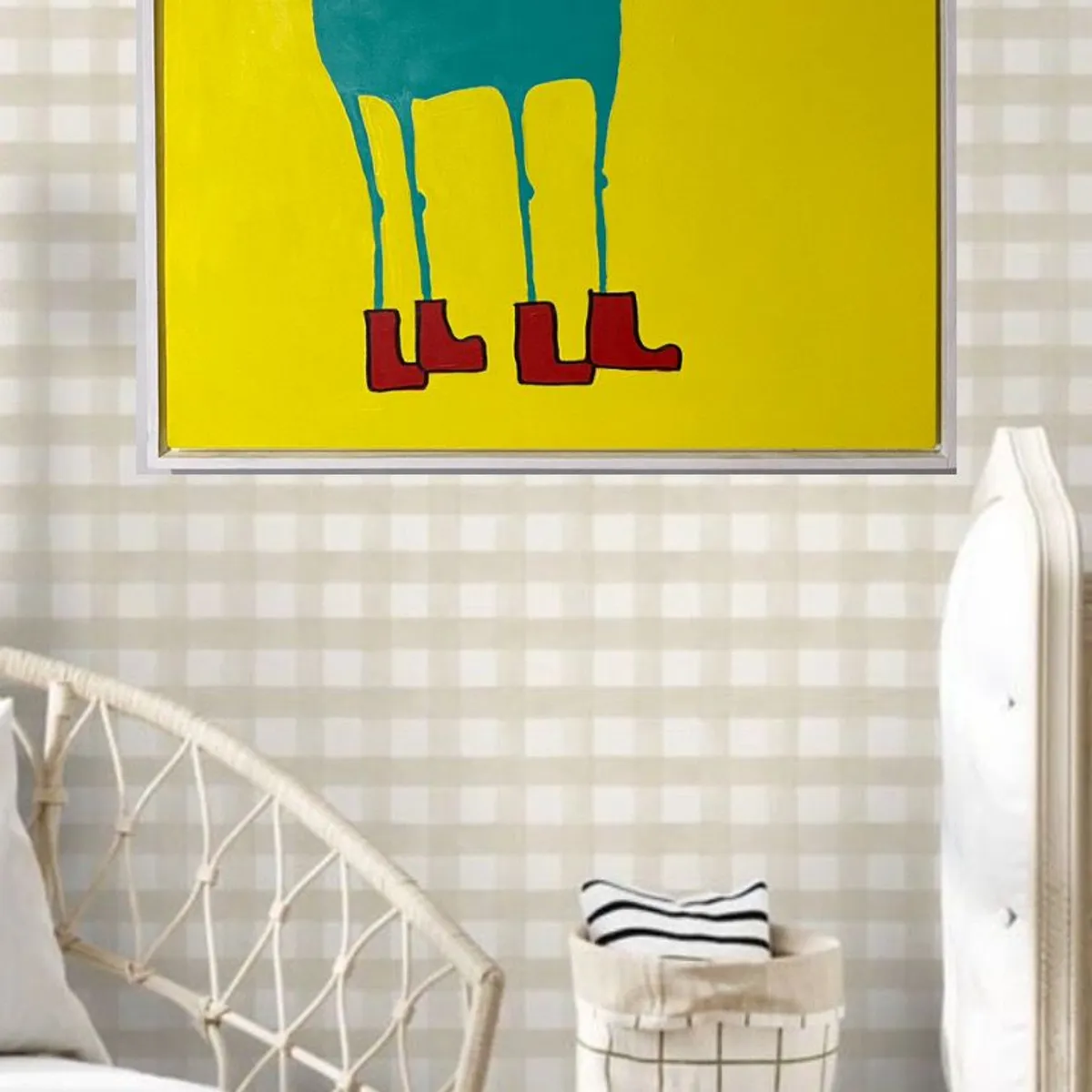 GENERICO - Cuadro Decorativo Gato Calipso Botas Rojas Moderno Pop Art 80x80 cm