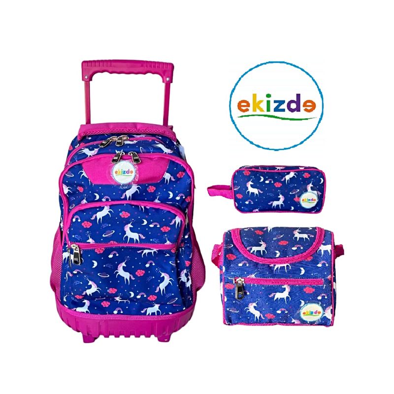 GENERICO - PACK MOCHILA ESCOLAR  3 PCSZ  EQUIZDE UNICORN