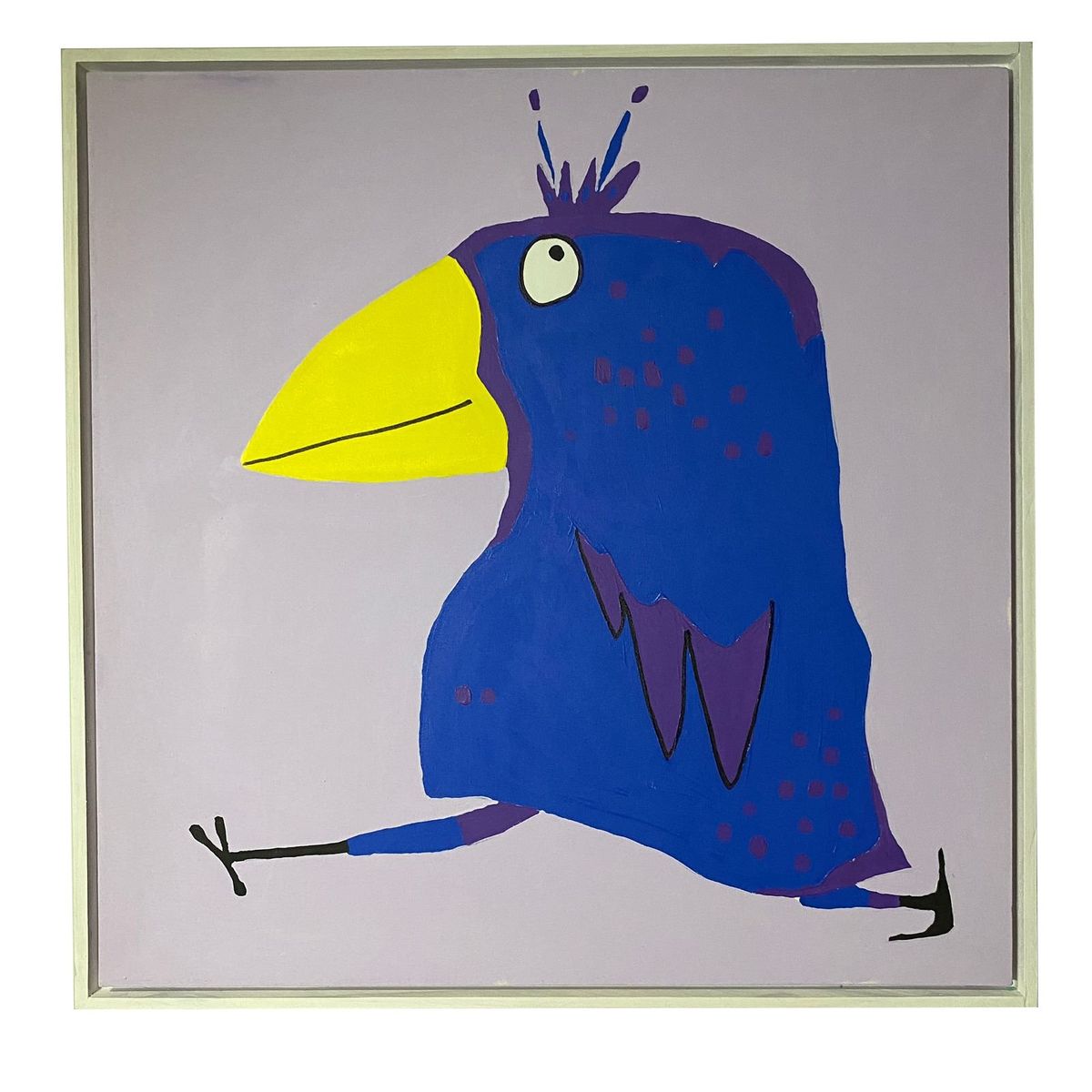 GENERICO - Cuadro Decorativo Pájaro Azul  Amarillo Moderno 80x80 cm