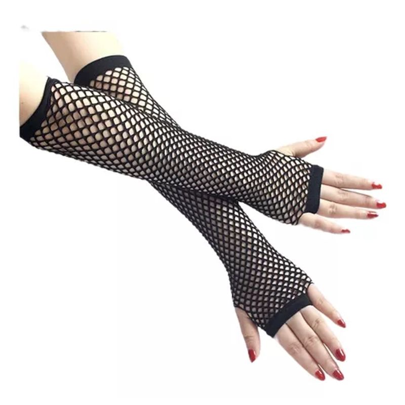 GENERICO - Guantes Malla Largos Cosplay Fiestas Outfit Carnaval
