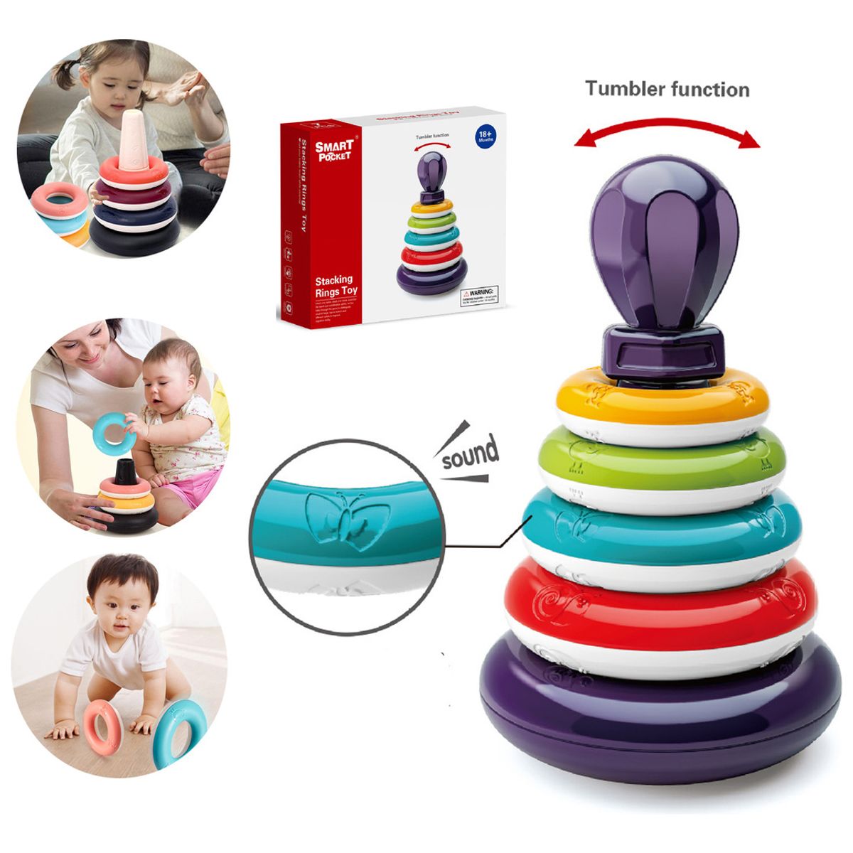 EVERSO - Anillos Apilables Juguete Apilable Para Bebés Anillos Arco