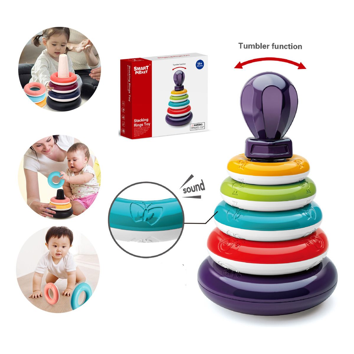 EVERSO - Anillos Apilables Juguete Apilable Para Bebés Anillos Arco