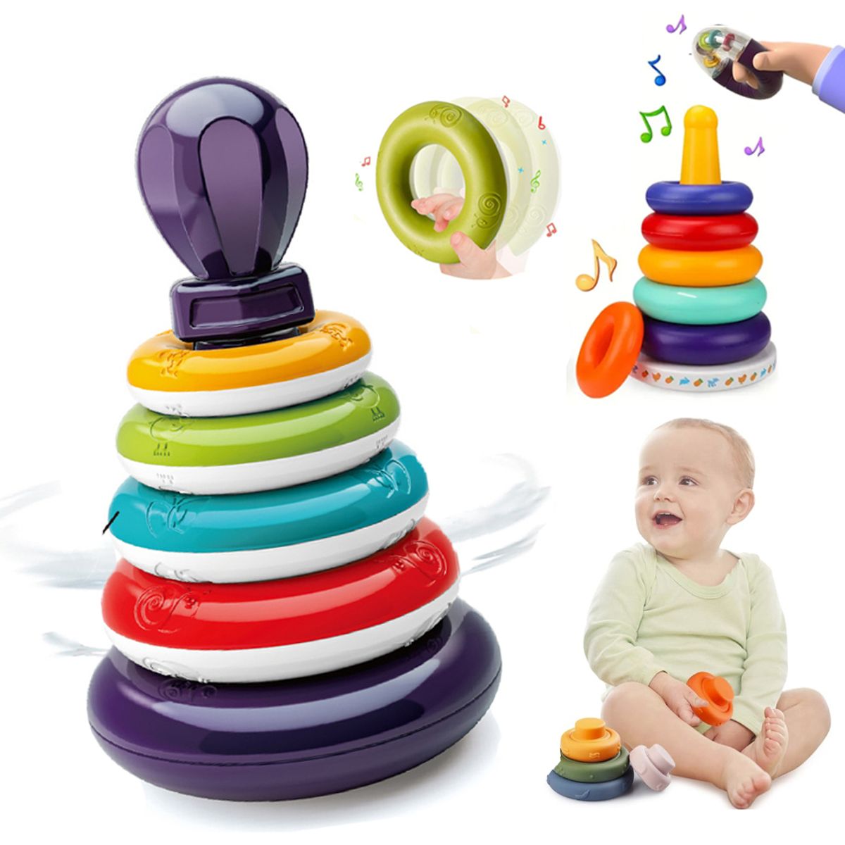 EVERSO - Anillos Apilables Juguete Apilable Para Bebés Anillos Arco