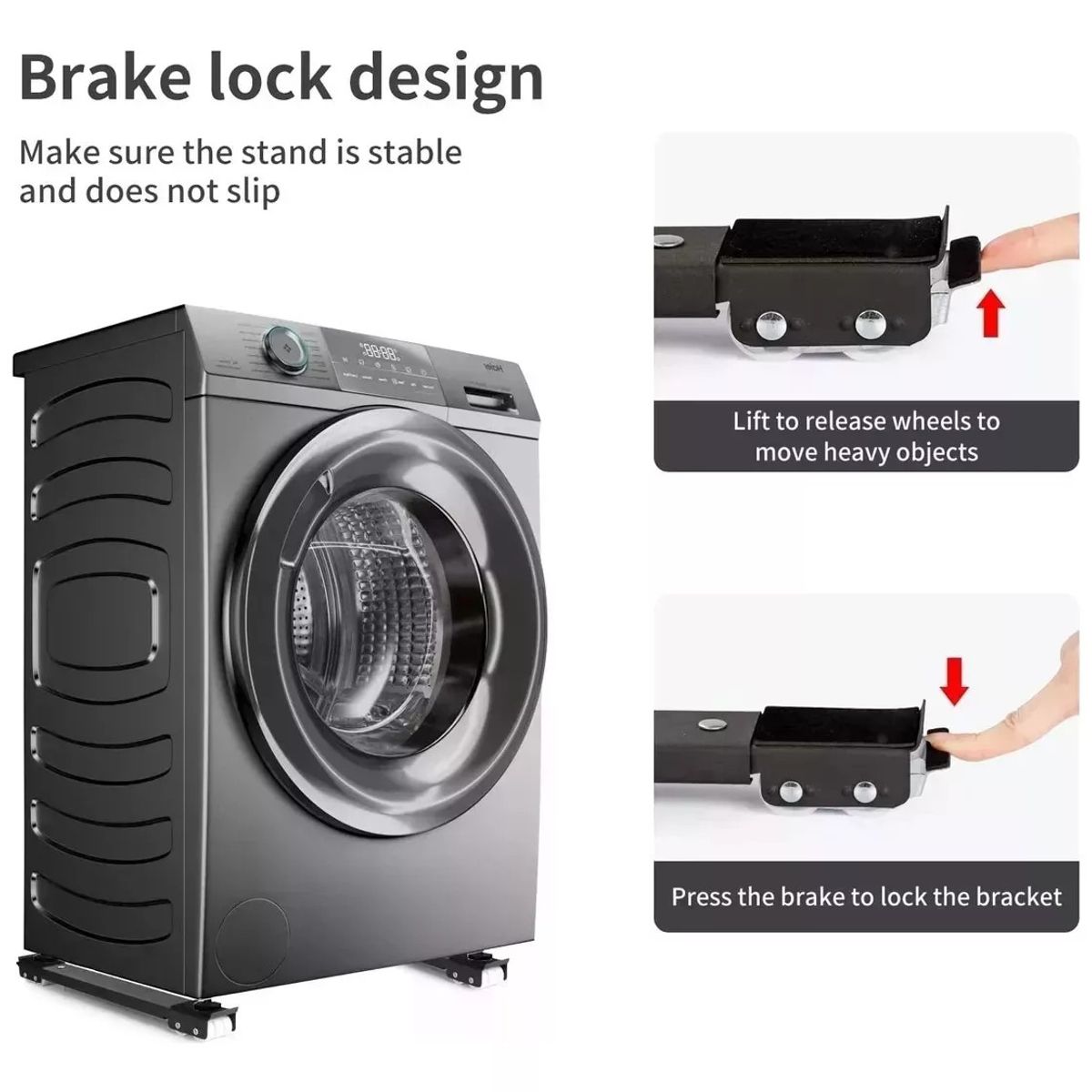 KUANGYE - Soporte Ajustable Base Ruedas Estufa Lavadora Refrigerador