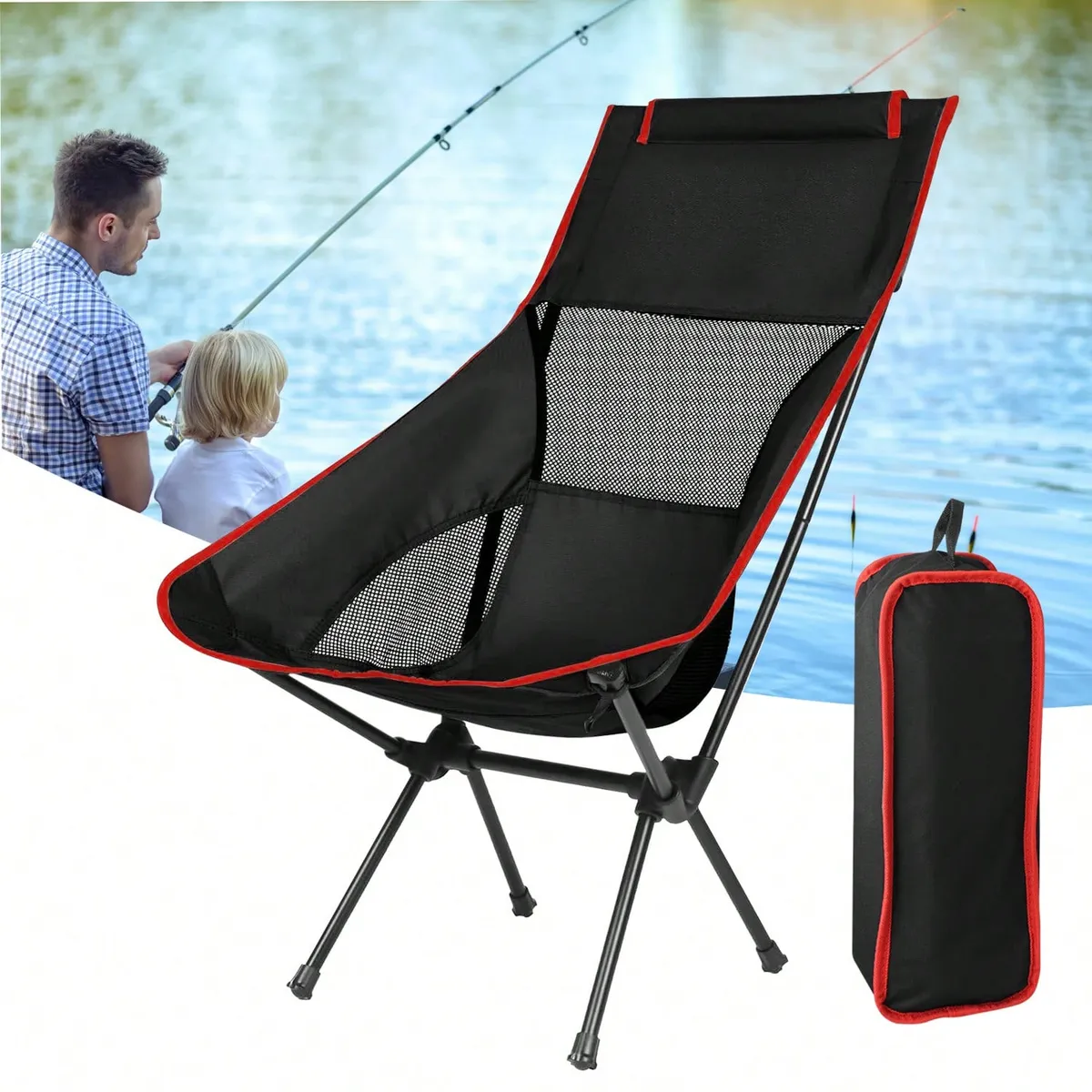 BITART - Silla plegable camping portátil ultraligera para exteriores