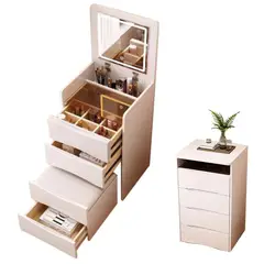 BITART - Tocadores Multifuncional con Espejo Luz y Taburete Dormitorio