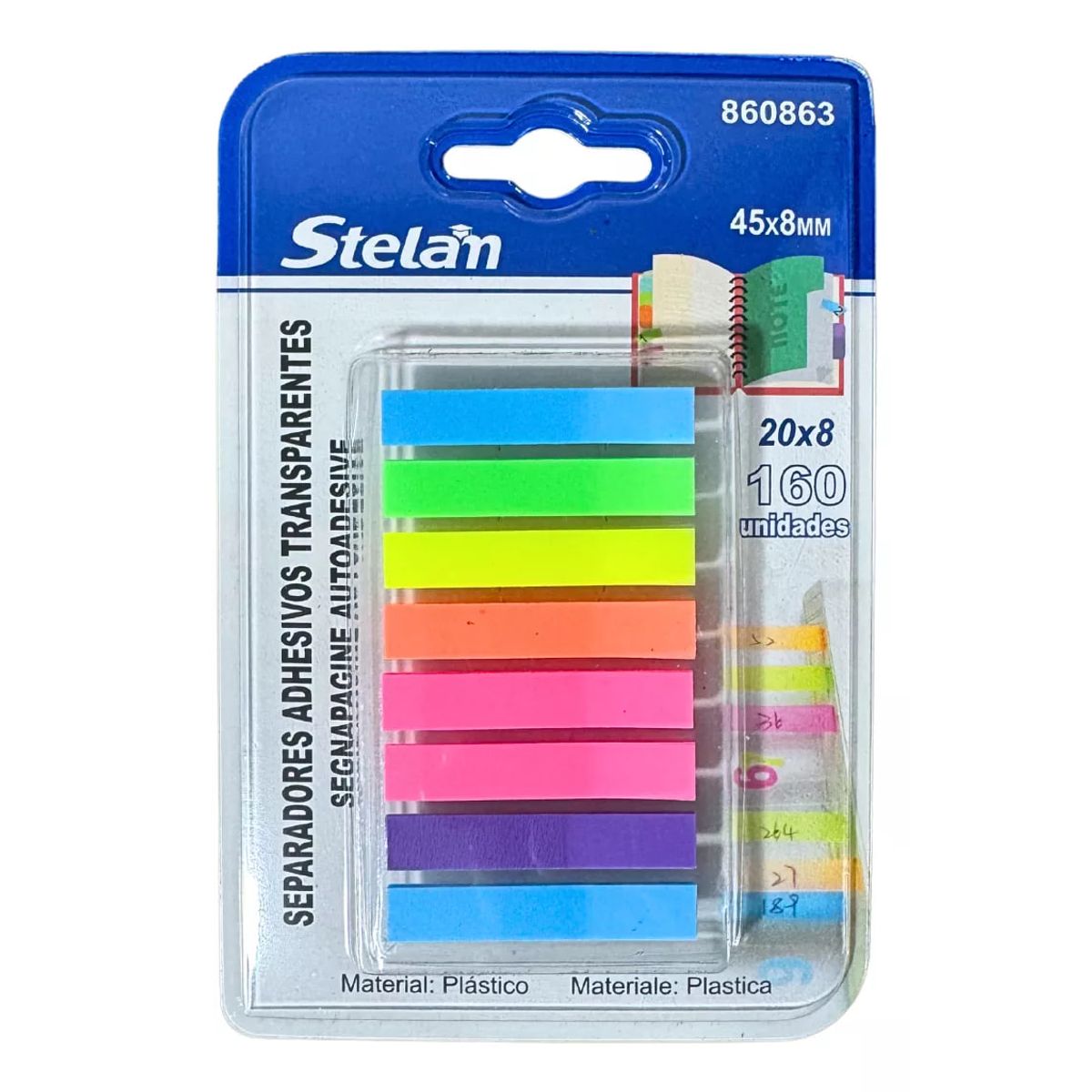 GENERICO - Cinta Destacadora Adhesiva Transparente 45x8mm 160 Unidades