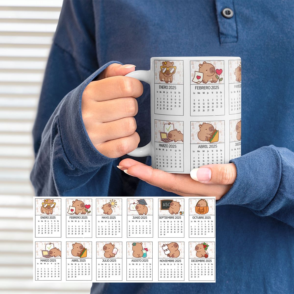 SM - Tazón con Calendario de Capibara - Diseño Original y Útil