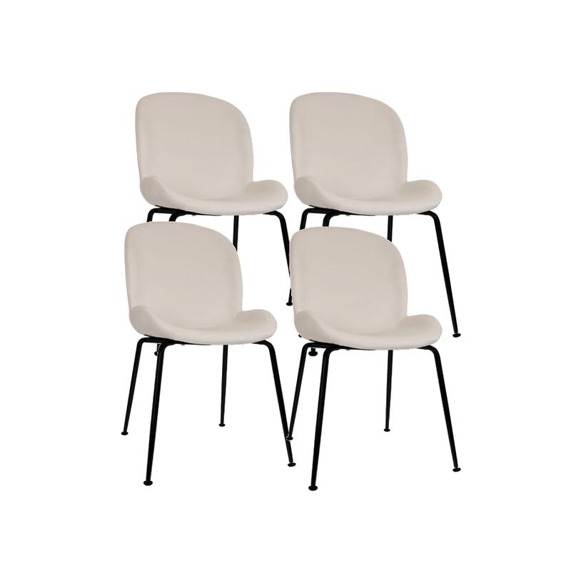 GENERICO - Pack 4 Sillas Beetle Blanco hueso con patas negras