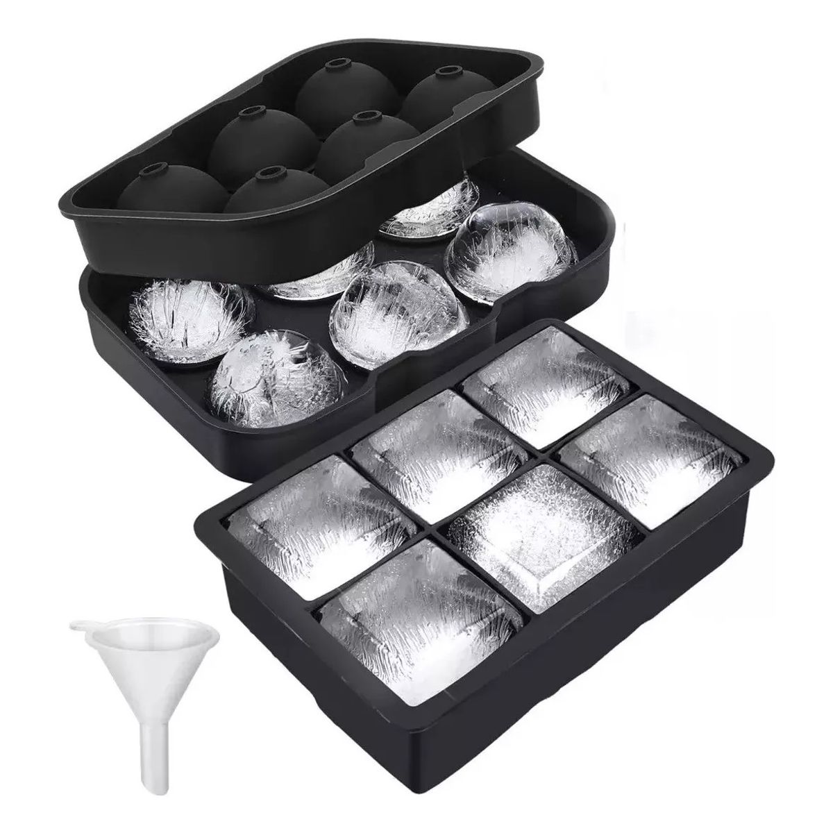 MUNDO MAGIA - Cubeta De Hielo Silicona Whisky Tragos Coctel 2 Formas