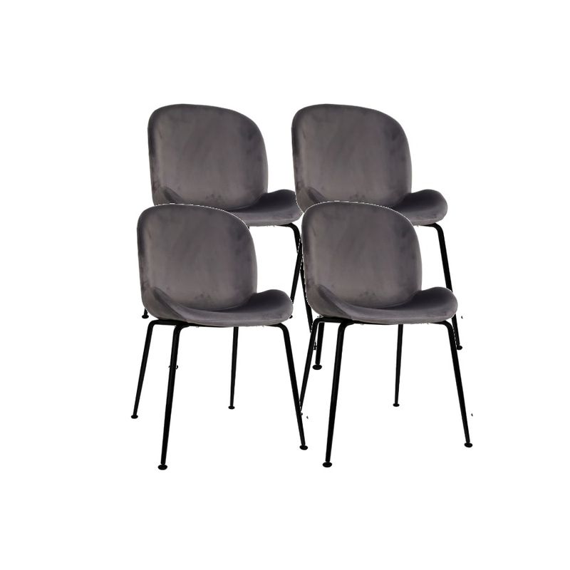 GENERICO - Pack 4 Sillas Beetle Gris con patas negras