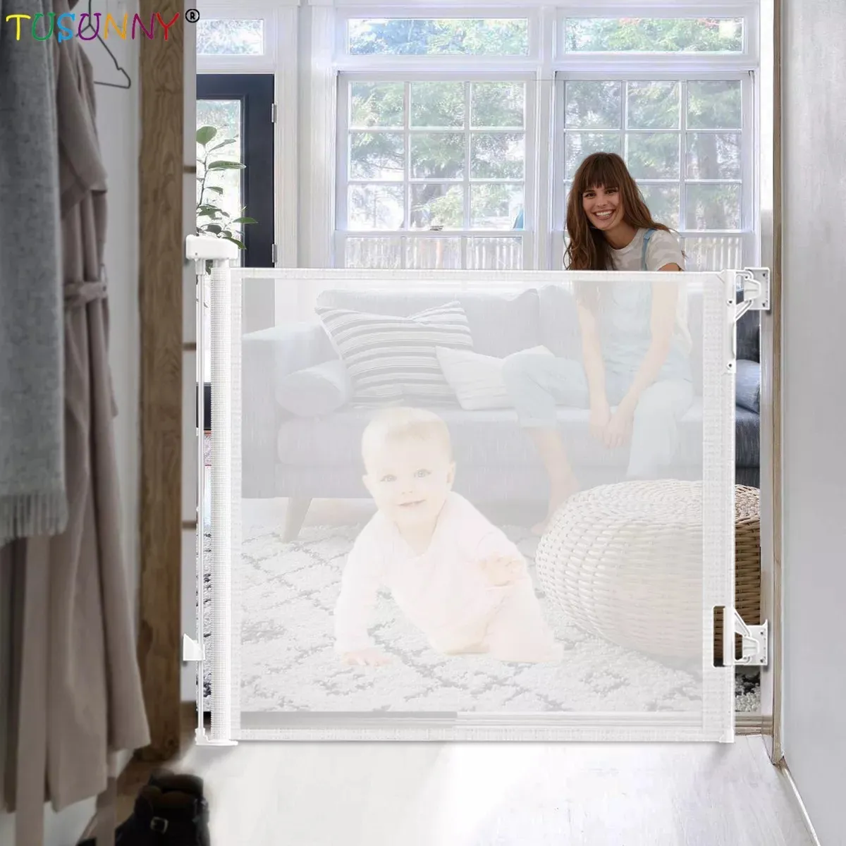 MUNDO MAGIA - Baranda Seguridad Retráctil Para Bebe